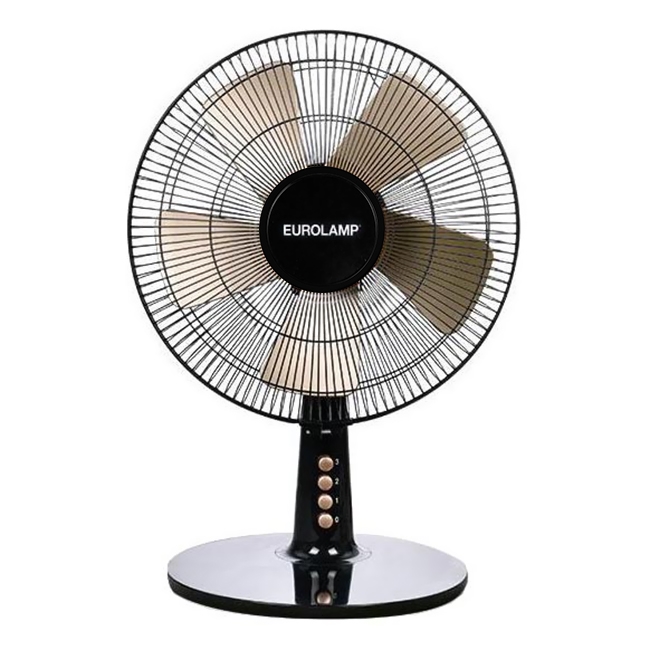 Ventilatore da tavolo 40W/230V diametro 35 cm nero/oro