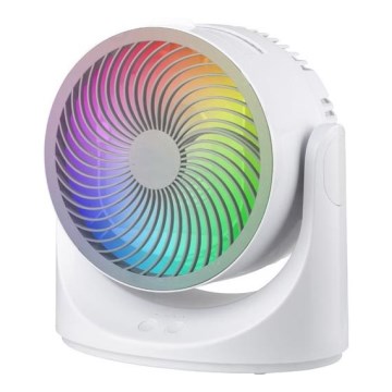 Ventilatore da tavolo LED RGB 10W/5V Ø 18,5 cm