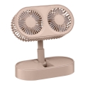 Ventilatore da tavolo ricaricabile 3,7 V 1200 mAh rosa
