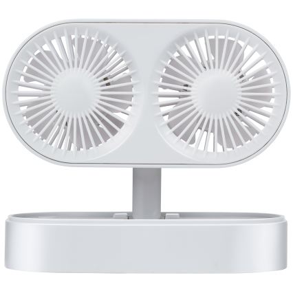 Ventilatore da tavolo ricaricabile 3,7 V, batteria 1200 mAh, bianco