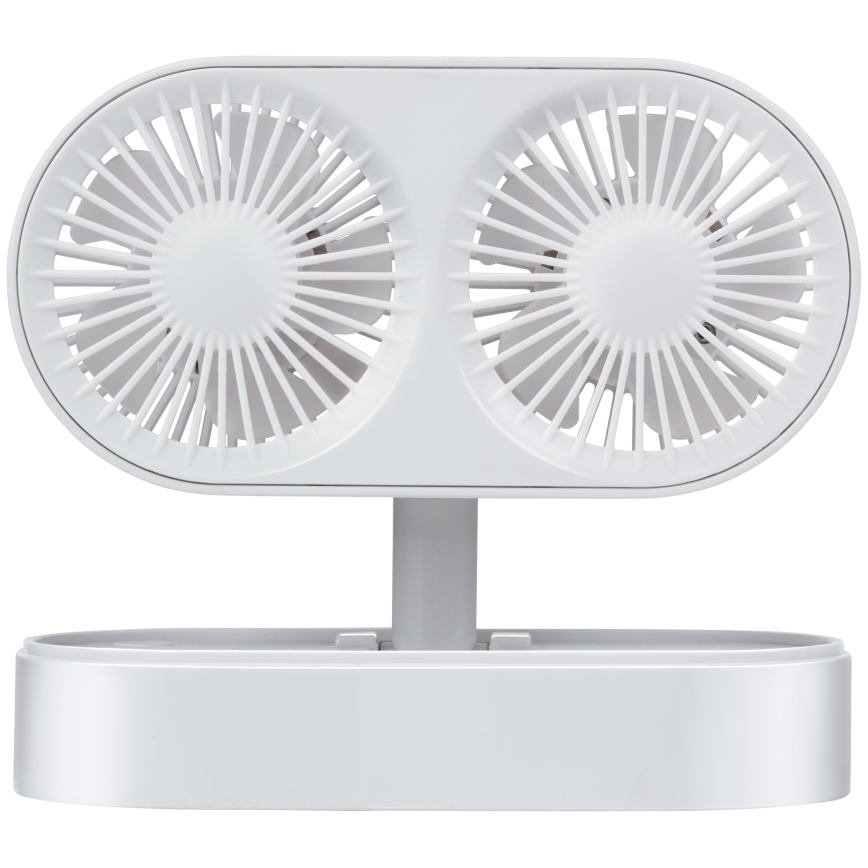 Ventilatore da tavolo ricaricabile 3,7 V, batteria 1200 mAh, bianco