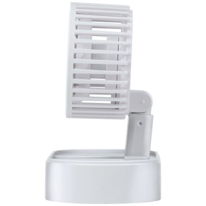 Ventilatore da tavolo ricaricabile 3,7 V, batteria 1200 mAh, bianco