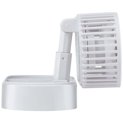 Ventilatore da tavolo ricaricabile 3,7 V, batteria 1200 mAh, bianco