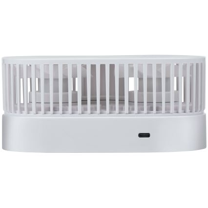 Ventilatore da tavolo ricaricabile 3,7 V, batteria 1200 mAh, bianco