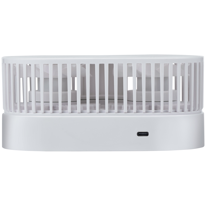 Ventilatore da tavolo ricaricabile 3,7 V, batteria 1200 mAh, bianco