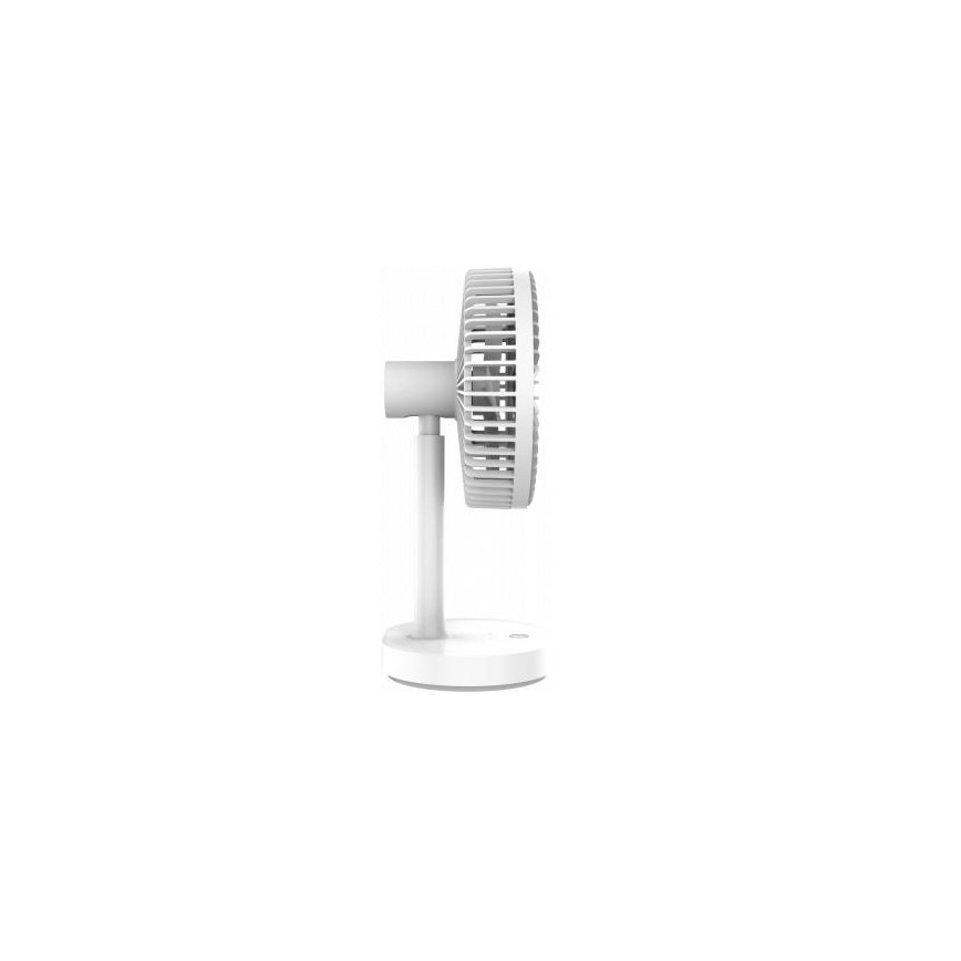 Ventilatore da tavolo ricaricabile 3000mA/3,7V USB 3 livelli di potenza grigio / bianco