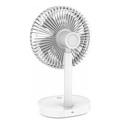 Ventilatore da tavolo ricaricabile 3000mA/3,7V USB 3 livelli di potenza grigio / bianco