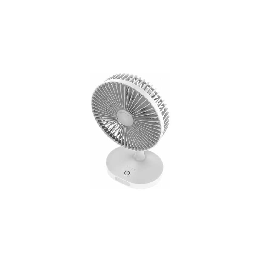 Ventilatore da tavolo ricaricabile 3000mA/3,7V USB 3 livelli di potenza grigio / bianco
