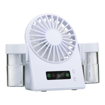 Ventilatore da tavolo ricaricabile con effetto nebbia 3,7V 1200 mAh