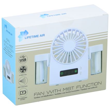 Ventilatore da tavolo ricaricabile con effetto nebbia 3,7V 1200 mAh