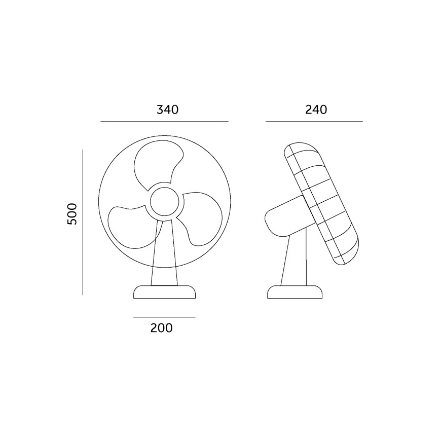 Ventilatore da tavolo VIENTO 40W/230V nero