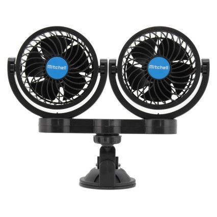 Ventilatore per auto con ventosa 7W/12V nero