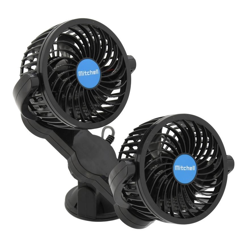 Ventilatore per auto con ventosa 7W/12V nero