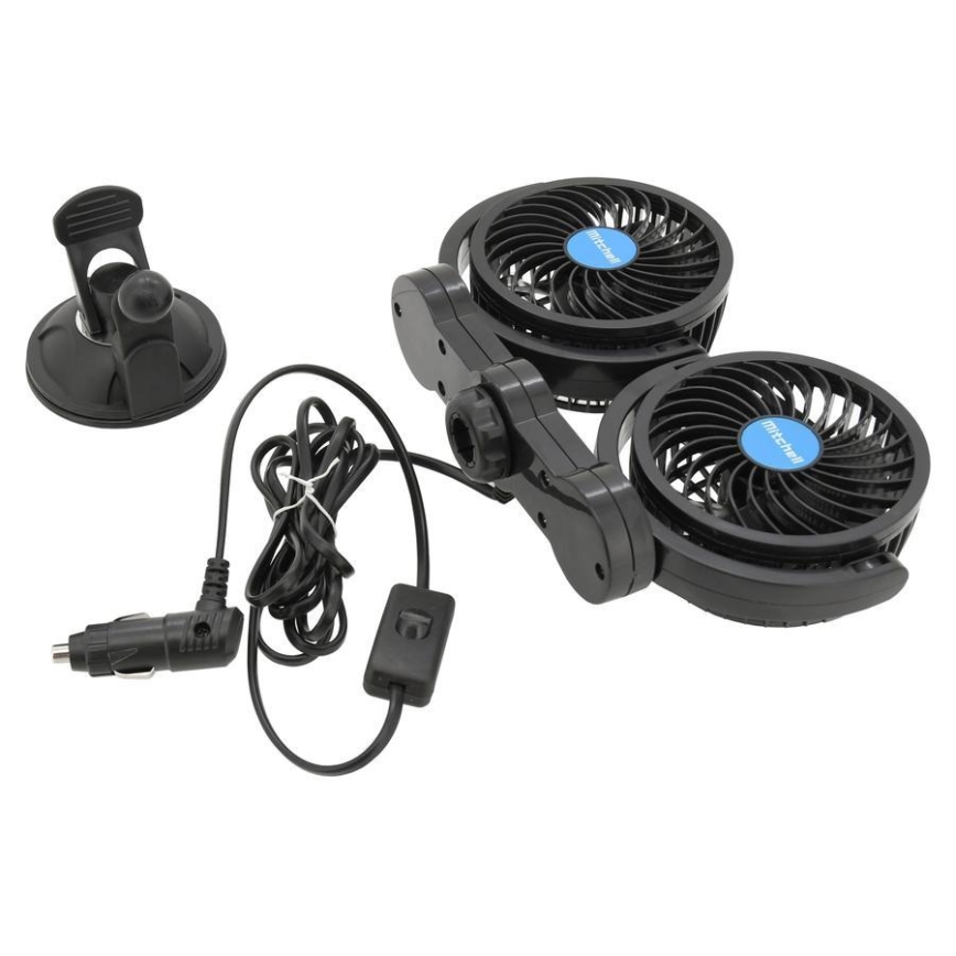 Ventilatore per auto con ventosa 7W/12V nero