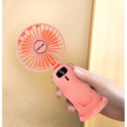 Ventilatore tascabile ricaricabile 3 W/5 V, batteria 1200 mAh – rosa