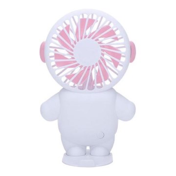 Ventilatore tascabile ricaricabile 4,5W/5V 500 mAh bianco/rosa