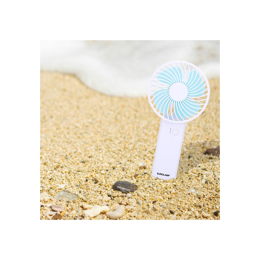 Ventilatore tascabile ricaricabile 4 W/5 V 1200 mAh bianco/blu