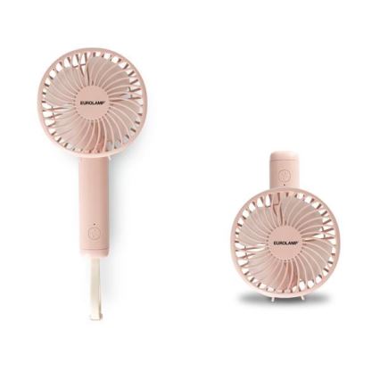 Ventilatore tascabile ricaricabile 5W/5V 1200 mAh, rosa