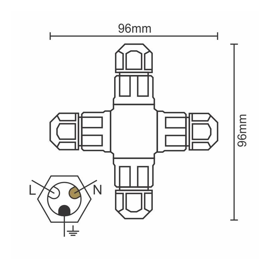 Verbindungskonnektor C20A/WP/3x1,5/4
