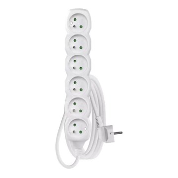 Verlängerungskabel 6-fach 3m weiß
