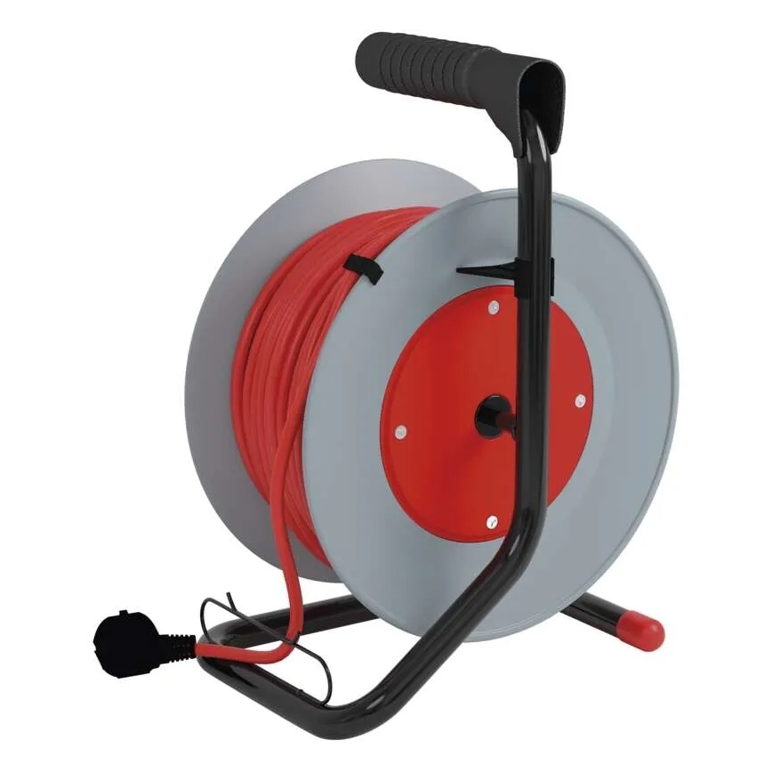 Verlängerungskabeltrommel 4Z 15m rot/grau