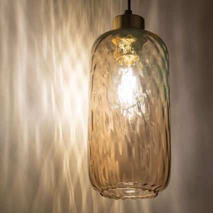 Verre de rechange pour lustre KARO E27 — diamètre 14 cm, brun fumé