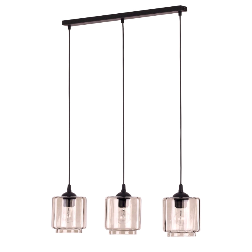 Verre de rechange pour lustre POBO E27, diamètre 15 cm, beige fumé