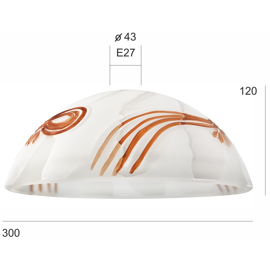 Verre de rechange pour suspension SFERA E27 120x300 mm blanc/orange