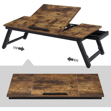 Verstellbarer Laptoptisch für das Bett LAT, Braun/Schwarz