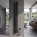 Vertaduro - Chauffe-serviettes électrique avec thermostat VEO 106W/230V 150x9 cm IP44 noir, côté droit
