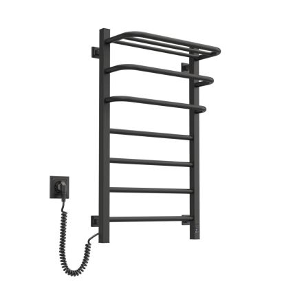Vertaduro - Sèche-serviettes électrique avec thermostat DOR 155W/230V 80x48 cm IP44 noir, version gauche