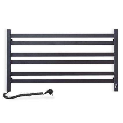 Vertaduro - Scaldasalviette elettrico con termostato AVA 181W/230V 50x90 cm IP44 nero sinistro