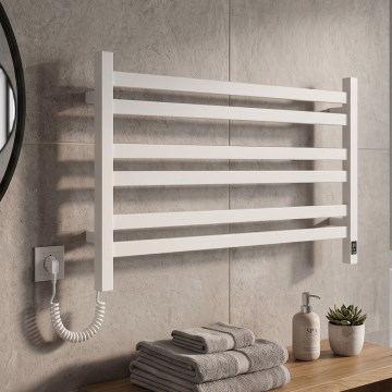 Vertaduro - Scaldasalviette elettrico con termostato AVA 181W/230V 50x90 cm IP44 bianco sinistro