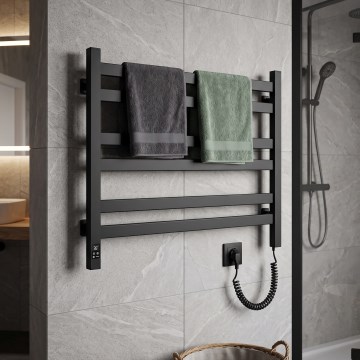 Vertaduro - Scaldasalviette elettrico con termostato AVA 181W/230V 50x90 cm IP44 nero destro