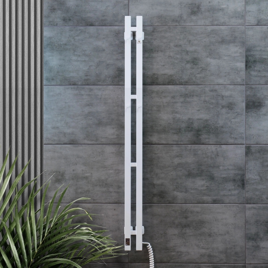 Vertaduro - Scaldasalviette elettrico con termostato VEO 106W/230V 150x9 cm IP44 bianco destro