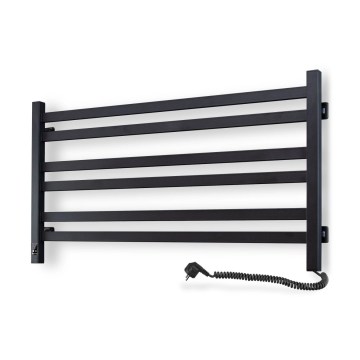 Vertaduro - Sèche-serviettes électrique avec thermostat AVA 181W/230V 50x90 cm IP44 noir, côté droit