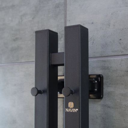 Vertaduro - Sèche-serviettes électrique avec thermostat VEO 70W/230V 120x9 cm IP44, noir, côté droit