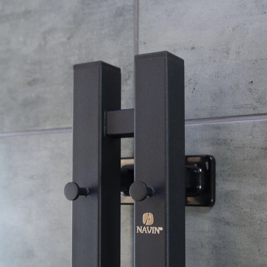 Vertaduro - Sèche-serviettes électrique avec thermostat VEO 70W/230V 120x9 cm IP44, noir, côté droit