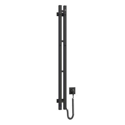 Vertaduro - Sèche-serviettes électrique avec thermostat VEO 70W/230V 120x9 cm IP44, noir, côté droit