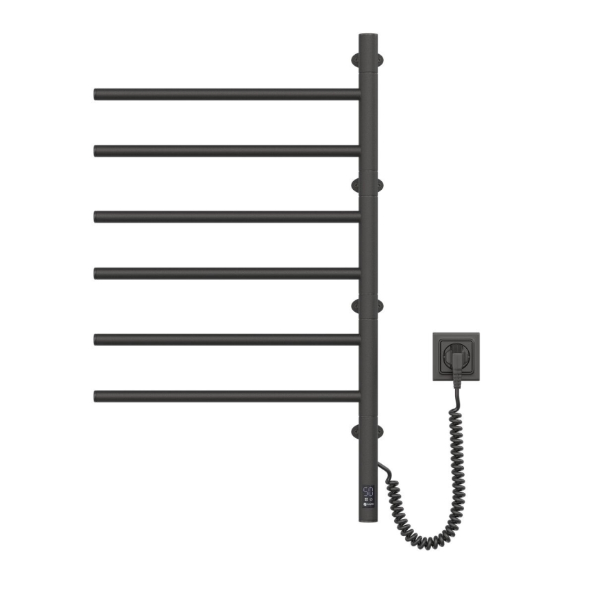 Vertaduro - Sèche-serviettes électrique pivotant avec thermostat ARA 105W/230V 82x49 cm IP44 noir