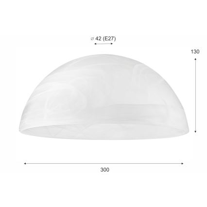 Vetro di ricambio per lampadario E27 130x300 mm bianco