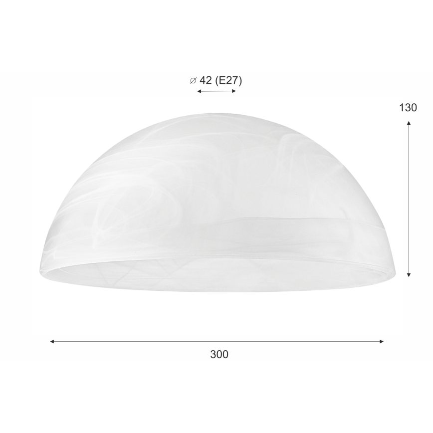 Vetro di ricambio per lampadario E27 130x300 mm bianco