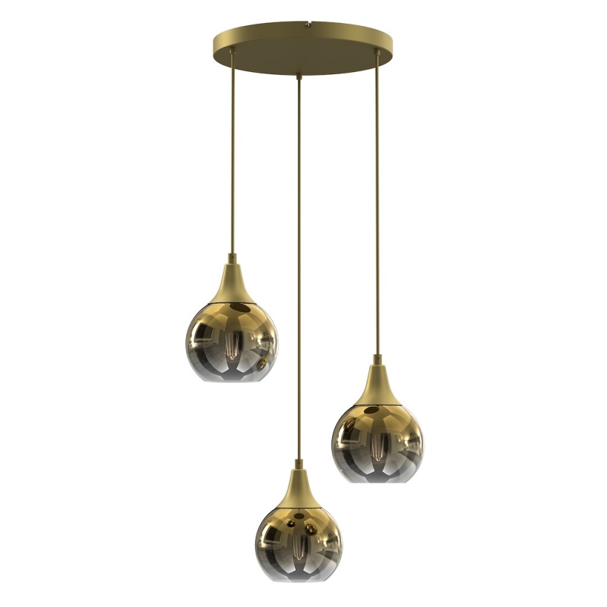 Vetro di ricambio per lampadario e applique MONTE E27 diametro 15 cm oro/fumé