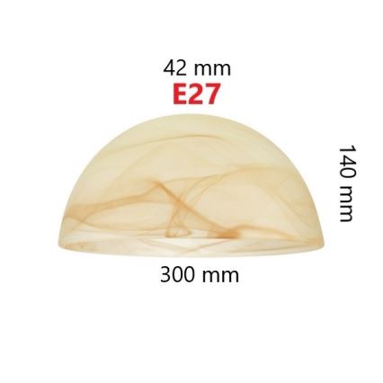 Vetro di ricambio per lampadario E27 diam. 300x140 mm