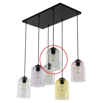 Vetro di ricambio per lampadario E27, Ø 14 cm, verde fumé