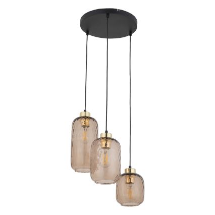 Vetro di ricambio per lampadario KARO E27 Ø 14 cm, marrone fumé