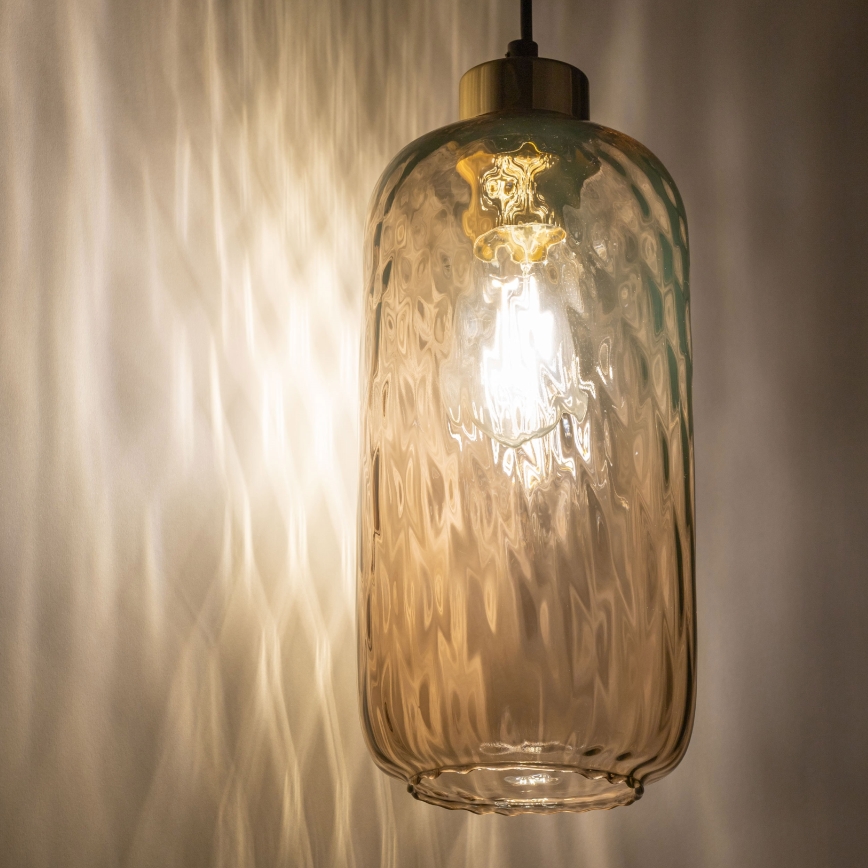 Vetro di ricambio per lampadario KARO E27 Ø 14 cm, marrone fumé