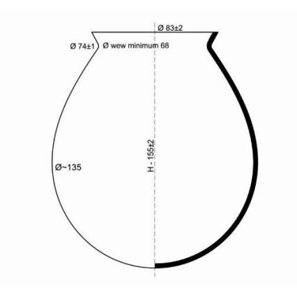 Vetro di ricambio per lampadario NATAN diametro 13,5 cm