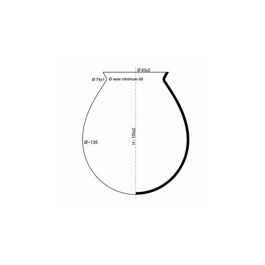 Vetro di ricambio per lampadario NATAN diametro 13,5 cm
