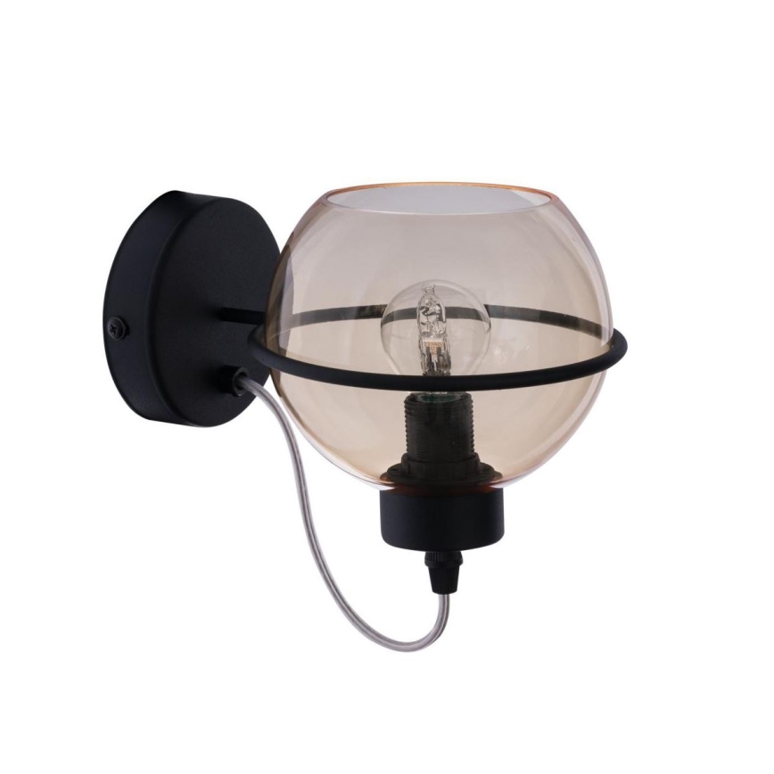 Vetro di ricambio per lampadario POBO E27, diametro 14 cm, color fumé/beige